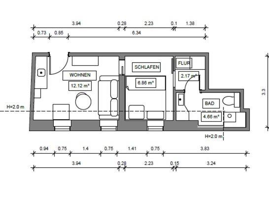 Haus Bielefeld Ferienwohnung 33A ノルダーナイ エクステリア 写真
